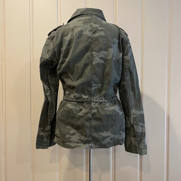 Aeropostale Womens Camouflage Utility Jacket Drawstring Waist Pockets Size S‎ - Picture 3 of 9
